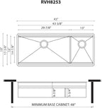 Ruvati 45-inch Double Bowl Workstation Kitchen Sink - Undermount 16 Gauge Stainless Steel Kitchen Sink with Two-Tiered Ledge & Accessories - RVH8253
