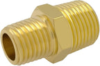 Hooshing 3/8" NPT Male to 1/4" NPT Male Reducing Hex Nipples Brass Pipe Fitting Adapter for Plumbing,5 Pack