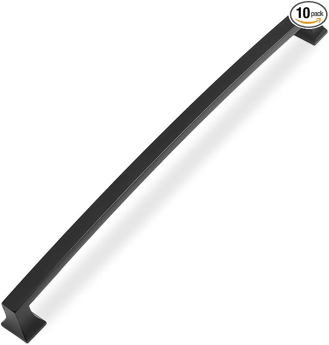 COTYKILEY 10 Pack 12.6Inch(320mm) Matte Black Cabinet Handles Black Kitchen Cabinet Pulls Cabinet Door Handles Kitchen Cabinet Hardware