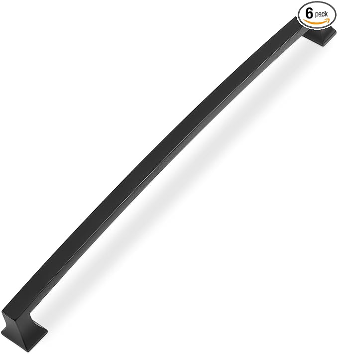 COTYKILEY 6 Pack 12.6Inch(320mm) Matte Black Cabinet Handles Black Kitchen Cabinet Pulls Cabinet Door Handles Kitchen Cabinet Hardware