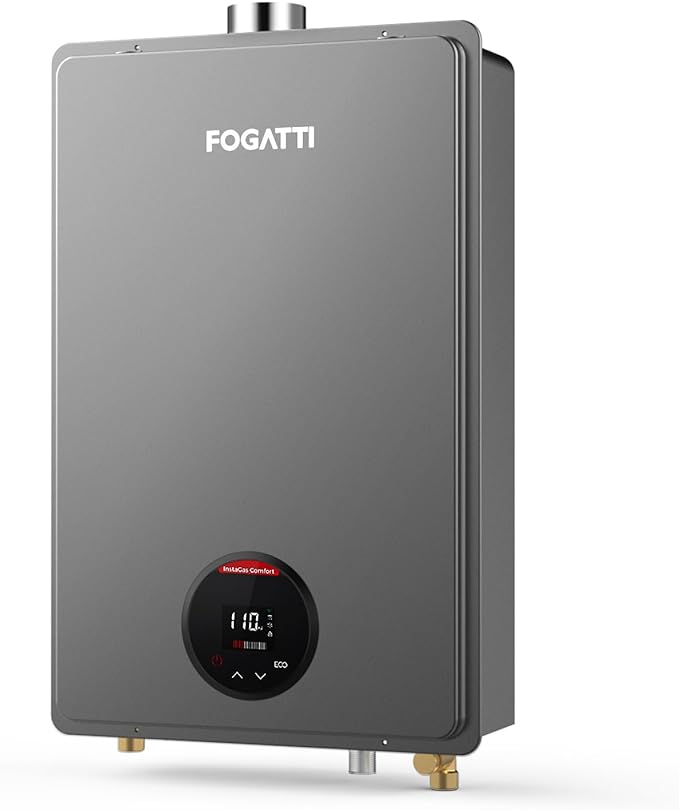 FOGATTI Natural Gas Tankless Water Heater Indoor - Max 5.1 GPM 120,000 BTU, CSA Certified Compact Design On Demand Instant Hot Water Heater - Instagas Comfort 120S Series