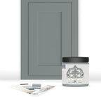 ALL-IN-ONE Paint, Durable cabinet and furniture paint. Built in primer and top coat, no sanding needed. Includes our 30 featured color card - London (green gray), 8oz Sample