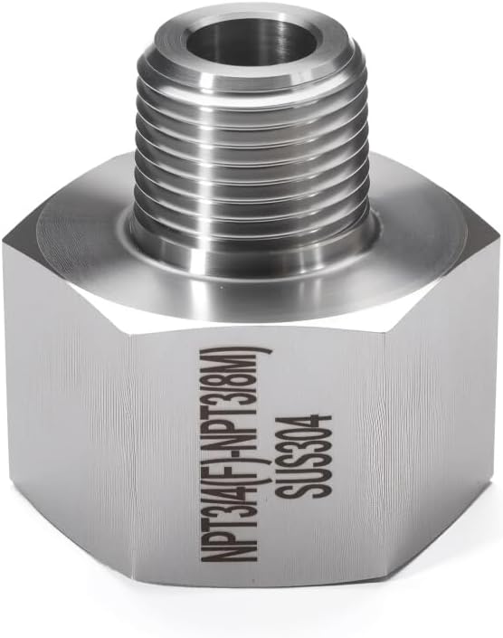 2 pieces Npt3/4 Female to Npt3/8Male Reducer,3/4-3/8Water pipe Adapter, Fabricate of 304 Stainless Steel