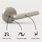 Mega Handles Ronn Dummy Lever Door Handle Set for Closet or French Doors, Single Side, Non-Turning Reversible Door Levers, Fits All Standard Door Sizes, Screws Included - Satin Nickel (2 Pack)