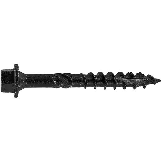 #14 X 2 Heavy Duty Black Timber/Log/Landscaping Wood Screws - Exterior Coated Heavy Duty Screws - ~50 Screw Count - Heavy Duty Black Log Wood Screws