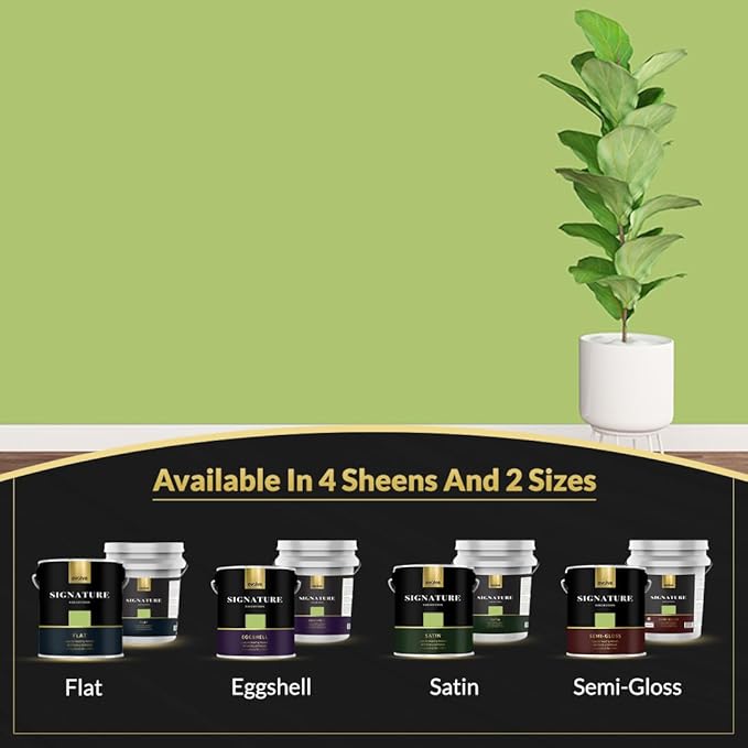 EVOLVE Signature Paint & Primer: Luxury Paint & Primer for Indoor & Outdoor Surfaces, Minimal Odor, Satin Sheen (Guacamole Green, 5 Gallon)