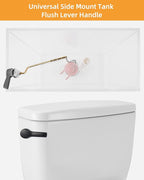 Hibbent 2 Pack Universal Metal Side Mount Toilet Handle Replacement Kit, Brass Toilet Flush Tank Lever with 2 Pieces Stainless Steel Flapper Chains for Most Toilets, Oil-Rubbed Bronze