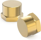 GASHER 1/4"NPT Brass Pipe Cap, NPT Female Thread Socket Pipe End Cap Plugs Fitting 5PCS