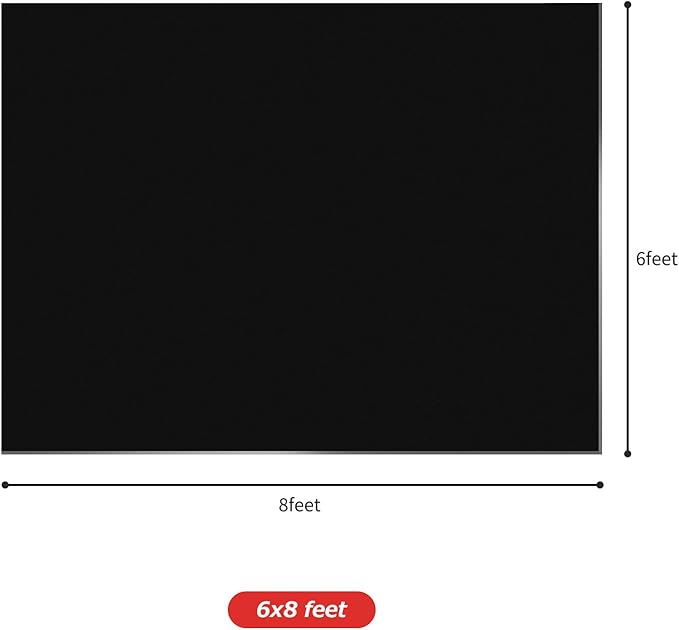 Matace 6x8 Feet Extra Large Fireproof Welding Blanket & Pad, 5mm Thickened Resistant Carbon Felt Cloth, Flame Retardant Fabric, Automotive Repair, Wall Protection, Grill Cover, Black