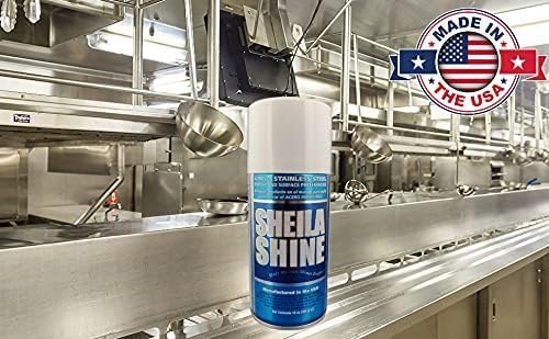 Sheila Shine Stainless Steel Polish & Cleaner | 12 x 10 oz Aerosol Spray Can| Protects Appliances from Fingerprints and Grease Marks | Residue & Streak Free |10 Oz Aerosol Can | Pack of 12