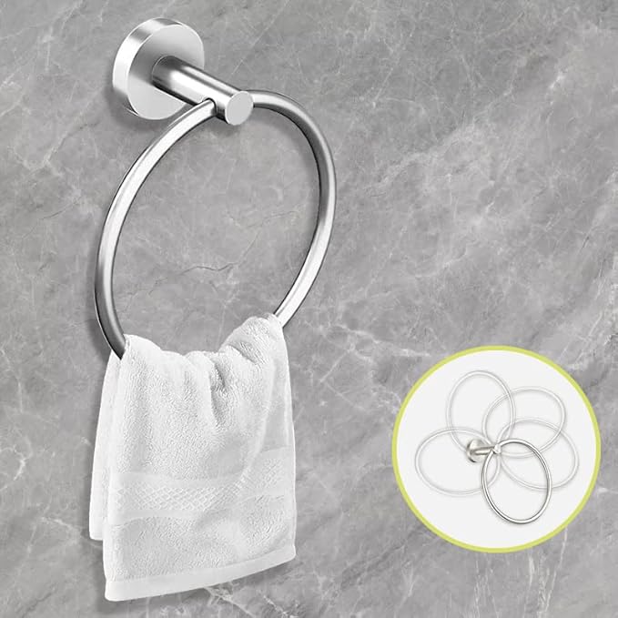 Cilee 8 Piece Brushed Nickel Bathroom Hardware Set, 24inch Bathroom Towel bar+Towel Ring+Toilet Paper Holder+ Robe Towel Hook, SUS304 Stainless Steel Bathroom Accessory Set