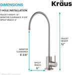 KRAUS Purita 100% Lead-Free Kitchen Water Filter Faucet in Spot Free Stainless Steel, FF-100SFS