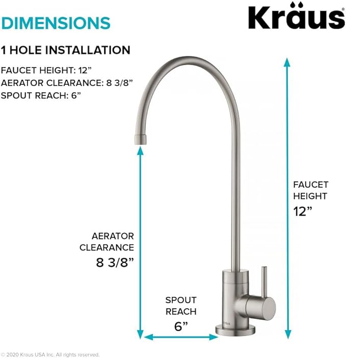 KRAUS Purita 100% Lead-Free Kitchen Water Filter Faucet in Spot Free Stainless Steel, FF-100SFS