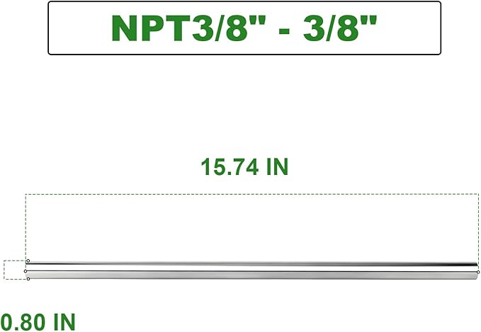 TAISHER 2PCS Stainless Steel Pipe Fittings, 3/8" NPT Female x 3/8" NPT Female Threaded, 16" Length Nipple Cast Pipe