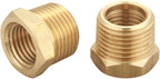 3/8 Inch Male x 1/4 Inch Female Reducing Adapter, NPT Brass Hex Bushing, Hex Head Pipe Fitting, Thread 0.625" OD × 0.5" ID, (Pack of 10)