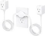 TROND Split Extension Cord Power Strip, Twin 6ft on Each Side, Low-Profile Flat Plug, Dual 3 Grounded Outlet Extender Cubes, 13 Amps, 16 Gauge Wire, for Behind TV Stand Sofa Headboard, Indoor, White