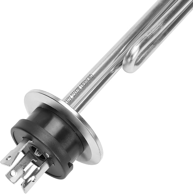 DERNORD 240V 5500W Tri-clamp Foldback Heating Element Stainless Steel Immersion Water Heater with 3-Wire Electrical Locking Plug (2 Inch Tri clamp)