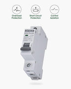 AC Miniature Circuit Breaker, 16 Amp 120V/240V 1 Pole DIN Rail Mount Circuit Breaker, Thermal Magnetic Trip, Solar AC Disconnect Switch MCB C16