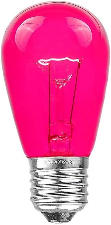 Novelty Lights 25 Pack S14 Outdoor Patio Edison Replacement Bulbs, E27 Medium Base, Multi, 11 Watt