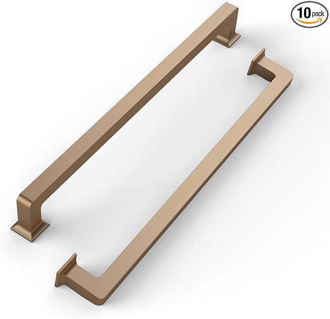 FILTA 9 Inch(224mm) Hole Centers Champagne Bronze Cabinet Pulls(Set of 10),Champagne Cabinet Pulls Zinc Alloy Kitchen Cabinet Handles Cabinet Hardware for Cabinets Cupboard Drawer