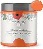 Country Chic All-in-One Chalk Paint for Furniture, Cabinets, Home Decor, Eco-Friendly, Matte Finish, Built-In Primer & Top Coat for Wood, Metal - Persimmon (Orange) - Pint 16 oz (475 ml)