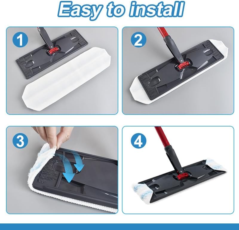 2 Pack Reusable Mop Pads Compatible with O-Cedar/Vileda H2prO System,Microfiber Pads Refills Machine Washable Up to 100 Times Wet Dry Use Suitable for All Floor Types (2 Pack)