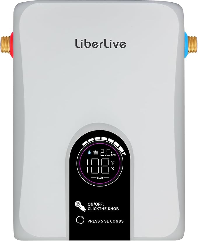 Electric Tankless Water Heater, 11kW 240V on Demand Instant Endless Electric Hot Water Heater for Residential Whole House Shower, Self-Modulating LED Display Knob Control, CSA Certified, Space Saving