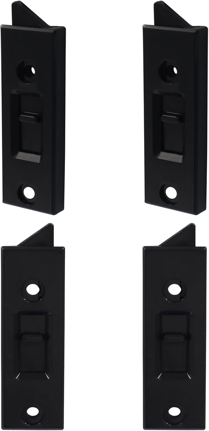 Window Latch Locks Replacement Window Parts and Hardware, Plastic Spring Loaded Sliding Window Tilt Latch for Home Window Accessories, Pack of 4 (Black)