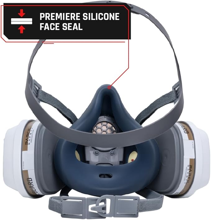 Parcil Distribution Full Face Respirator Mask with Filters – Durable Full Face Respirator Gas Mask, Bayonet Filter Compatible