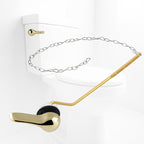 iFealClear Universal Metal Toilet Tank Flush Lever Replacement, Side Mount Toilet Handle Replacement Kit, Stainless Steel Chain, Solid Brass Material, Polished Gold