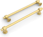 Amerdeco 10 Pack Brushed Gold Cabinet Pulls 10 Inch(254mm) Hole Center Drawer Pulls Cabinet Hardware Kitchen Cabinet Handles for Bathroom Dresser Pulls ZH0069