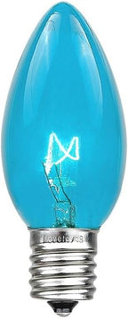 Novelty Lights 500 Case C9 Outdoor Christmas Replacement Bulbs, Teal, E17/C9 Intermediate Base, 7 Watt