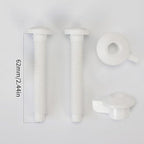 Universal White Plastic Toilet Seat Hinge Screws, Toilet Hinges Replacement Kit for Top Mount Toilet Seats, Durable and Corrosion-Resistant Hinges Tighten Fittings, Easy Installation.(MFL12)