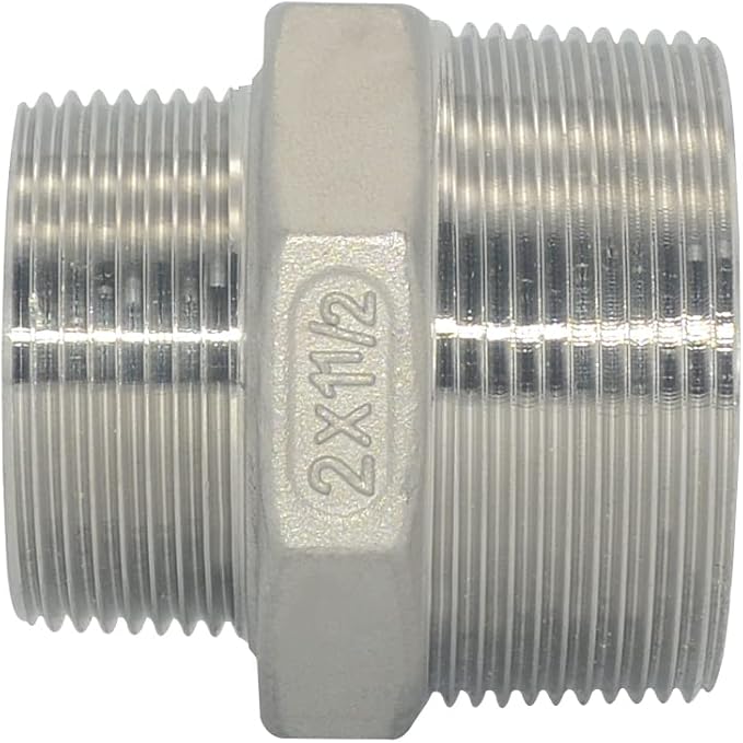 2" x 1-1/2" Male Threaded Reducing Nipple Fitting/Adapter,Stainless Steel SS304 NPT Pipe Hex Reducer