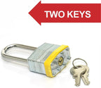 Keyed Alike Laminated Steel Padlocks with Long Shackle for Sheds, Fences & Lockers (6-Pack)