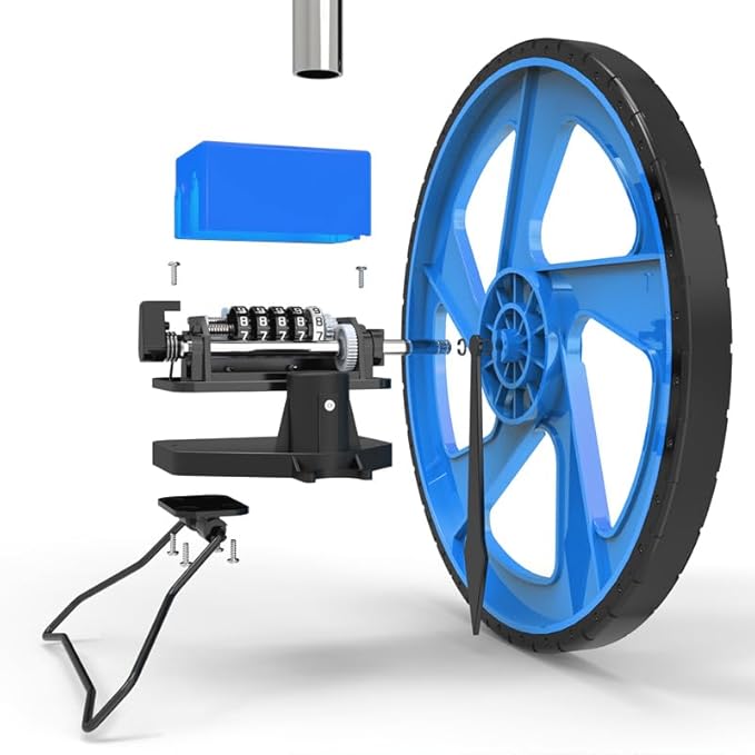 Zozen Measuring Wheel, Rolling Tape Measure Wheel - 3-Sections Collapsible/Starting Point Arrow/One Key to Reset/Kickstand to Keep Stand [Up To 10,000Ft] - Adapt to various roads.