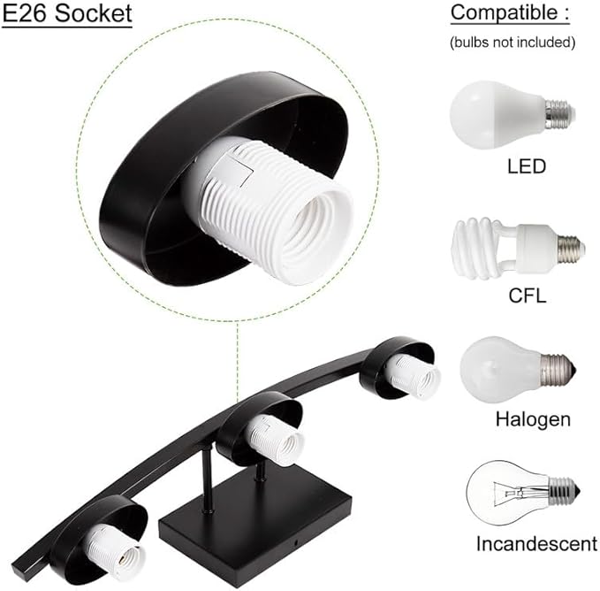 3-Light Bathroom Vanity Light Fixture Over Mirror, Modern Matte Black Vanity Lights with Milky Glass Shade, 23 inches Vanity Lighting Fixtures for Bathroom Lighting