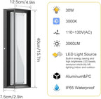 Sytmhoe LED Square Outdoor Wall Lights,16inch 3000K 10%-100% Dimmable Exterior Wall Light Aluminum&PC Body Waterproof IP65 led Porch Light for House Patio Garage Garden