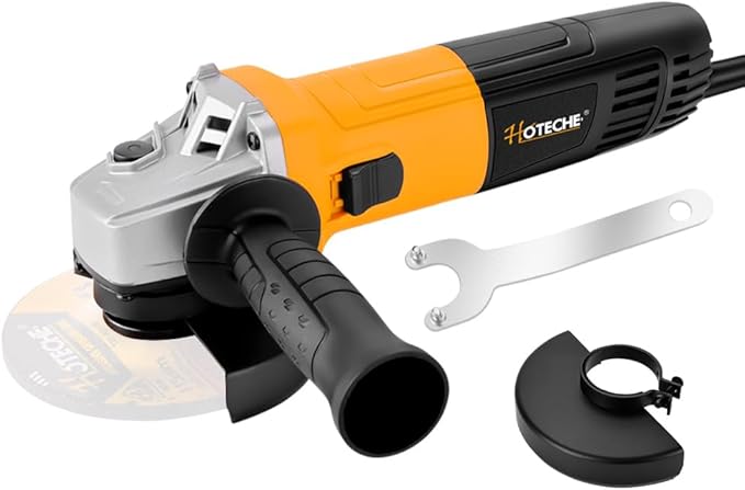 Hoteche 4-1/2-Inch Angle Grinder 6-Amp Compact Grinder Tool for Metalworking and Masonry Cutting (Tool Only)
