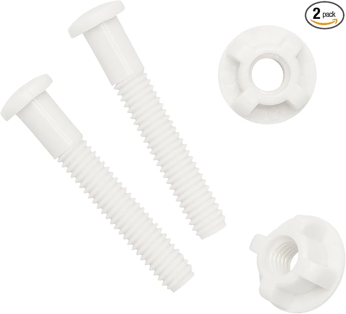Qualihome Plastic Toilet Seat Screws Replacement - Durable Toilet Nuts - Bolts for Toilet - Toilet Screw Plastic Hardware - Easy Install for Toilet Lid