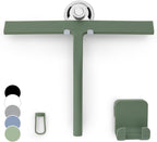 GÜTEWERK Shower Squeegee for Glass Doors, Silicone Window Squeegee, Bathroom and Glass Cleaning - Green - 11 Inch