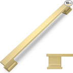 COTYKILEY 10 Pack 9 Inch(228mm) Brushed Gold Cabinet Handles Gold Kitchen Cabinet Pulls Cabinet Door Handles Kitchen Cabinet Hardware