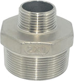 2" x 1" Male Threaded Reducing Nipple Fitting/Adapter,Stainless Steel SS304 NPT Pipe Hex Reducer