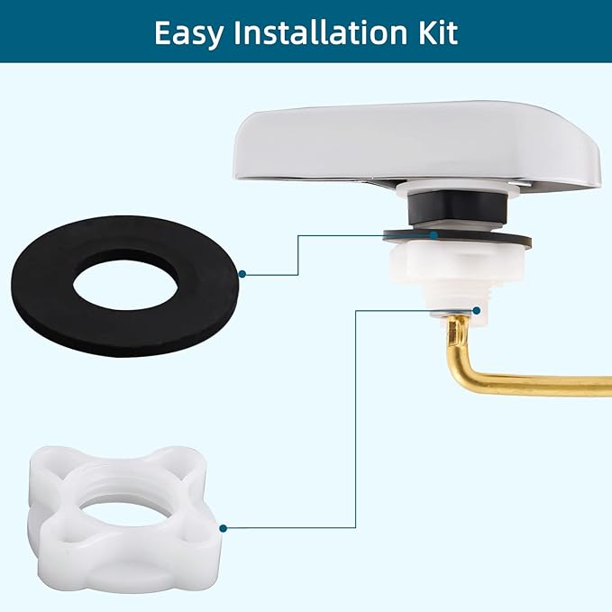 2Pack Universal Side Mount Toilet Handle Replacement Kit Compatible with Kohler K-GP30324-CP/Glacier Bay Toilet with Flapper Chains, Metal Toilet Flusher Lever, Chrome