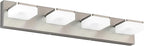 LED Vanity Light Fixture for Bathroom, 4-Light Brushed Nickel Bathroom Light Over Mirror, Modern Vanity Lighting Wall Light Fixtures