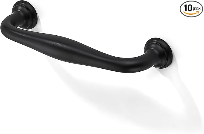 SAILING 10 Pack Cabinet Handles-3.8"/96mm Screw Spacing Matte Black Furniture Hardware Handles for Kitchen Cabinets Bedroom Dresser Wardrobe Cabinet Pulls