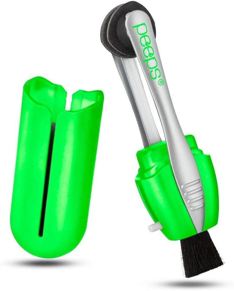 CarbonKlean Peeps Glasses Cleaner - for Eyeglasses, Reading Glasses, and More - Lens Cleaner with Carbon Microfiber Tech - Green Injected - 3 Pack