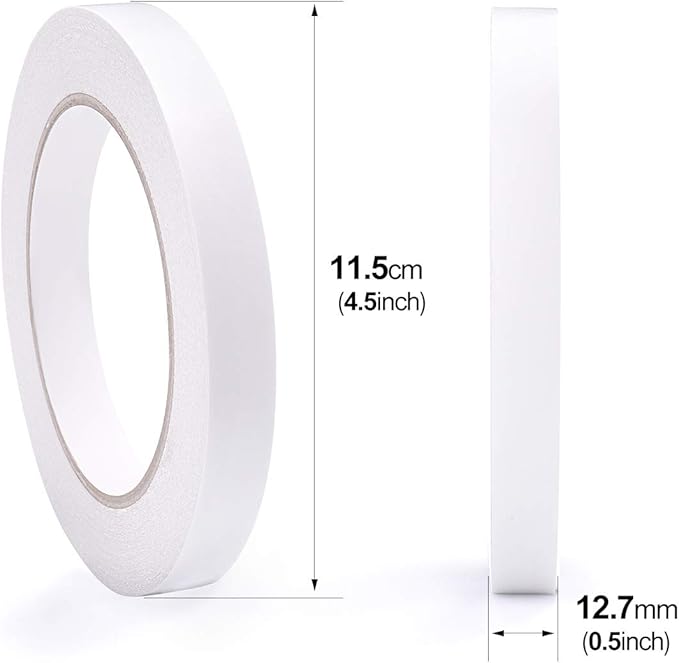 2 Rolls Double Sided Office Tape Clear Double-Sided Adhesive Tape Removable for DIY Arts, Crafts, Scrapbook, Photos Display ect, 1/2-Inch x 30 Yards (12.7mm x 27.5m)