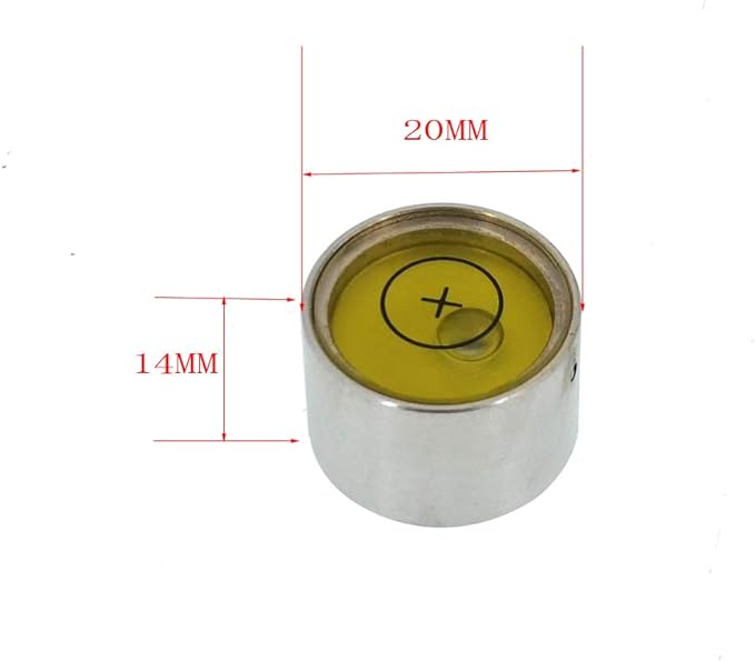 Mini Metal universal horizontal bubble water level balance bubble level round 20x14mm (Silver brown）