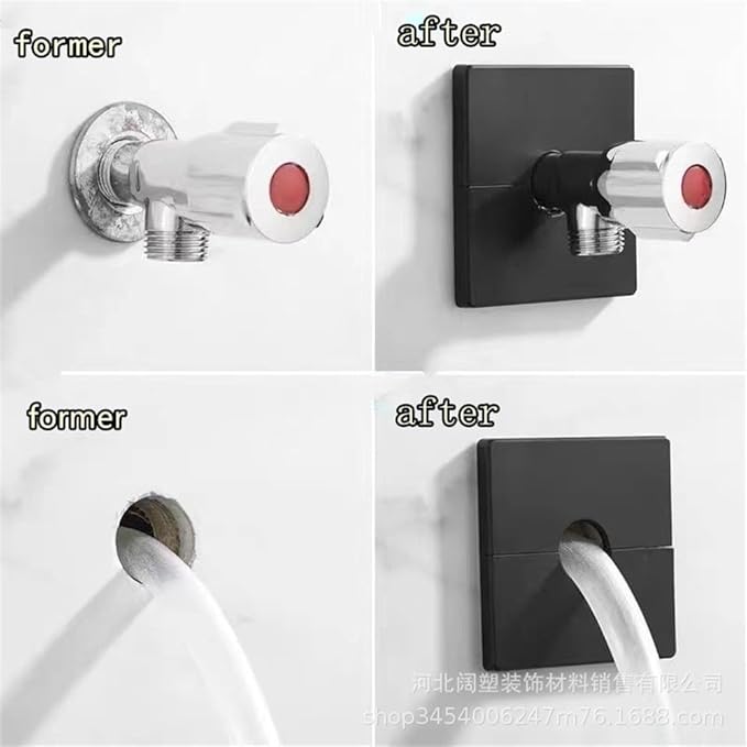Wall Split Flange Plumbing Cover Plates Square Shower Arm Escutcheon Plate Pipe Flange Cover for Fixed Shower Head Faucet Standard Pipes (33mm/1.30)